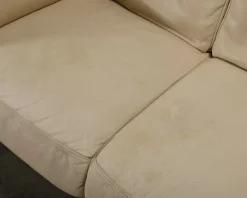 BD Möbel 2-sits lädersoffa krämfärgad