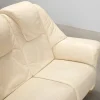 BD Möbel 3-sits lädersoffa krämfärgad