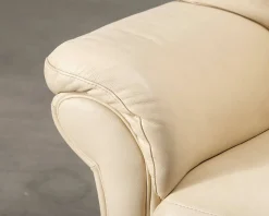 BD Möbel 3-sits lädersoffa krämfärgad