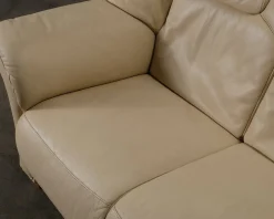 BD Möbel 3-sits lädersoffa krämfärgad