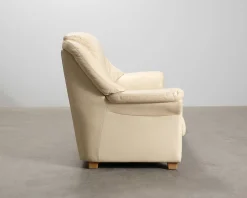 BD Möbel 3-sits lädersoffa krämfärgad