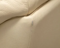 BD Möbel 3-sits lädersoffa krämfärgad