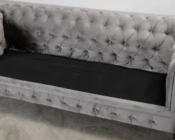 Chesterfield Lyx 3-sits soffa grå