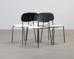 Decotique Note matstol svart / vit, set om 4