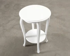 Klassiskt sidobord ø 48 cm vit