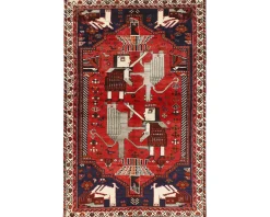 Old Figural Kashghai orientalisk matta 160 x 245 cm