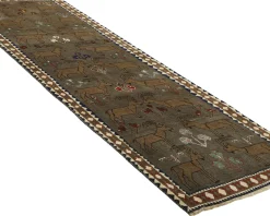 Old Figural Kashghai orientalisk matta 102 x 301 cm