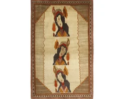 Old Figural Kashghai orientalisk matta 117 x 185 cm