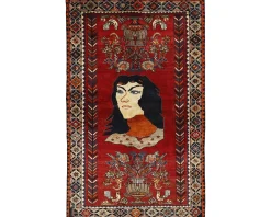 Old Figural Kashghai orientalisk matta 128 x 207 cm