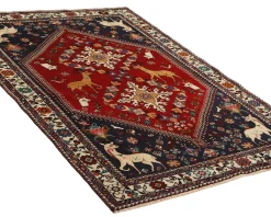 Old Figural Kashghai orientalisk matta 130 x 189 cm
