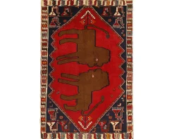 Old Figural Kashghai orientalisk matta 129 x 197 cm