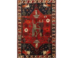 Old Figural Kashghai orientalisk matta 155 x 240 cm