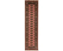 Pakistan handknotted orientalisk matta 79 x 293 cm lila / röd