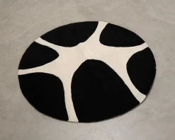 Rugvista Premium Stones runt ullmatta ø 150 cm svart
