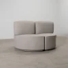 2-sits soffmodul rund grå
